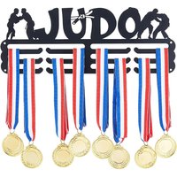 Judo Medal Hanger Display Sports Medal Holder Race Medal Hangers Metal Awards Rack Ribbon Display Organizer Wall Mount