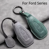 Car Key Cover For Ford Puma Grand C Max Focus Mondeo Kuga Fiesta Ecosport Transit Kuga Leather Car Key Case Cover