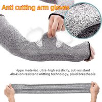 1Pc Level 5 Safety Sleeves Anti Cut Arm Puncture Gloves HPPE Cut Resistant Anti-Puncture Work Protection Arm Safety Sleeves
