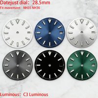 Datejust 28.5mm triangular C3 Luminous calendar window dial suitable for NH35 NH36 automatic mechanical movement accessories wit