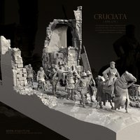 The height of man 25mm 50mm white model of the resin soldiers of the Crusades is self-assembled TD-7786/3D