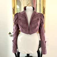 Women Regency Hamilton Spencer Jacket Gothic Royal Court Jane Austen Tea Party Coat Tudor Elizabeth Queen High Waist Crop Top