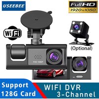 1080P 3 Channel Lens WiFi Dash Cam Car DVR Interior Vehicle Camera Mini Recorder Video Registrator Dashcam Three Way Camcord