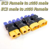 4Pcs XT60 to EC3 Male Female Adapter Plug Gold-Plated High Current RC Lipo Battery Connector for Helicopter Quadcopter Drone