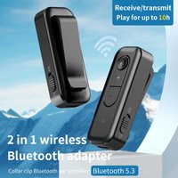 Bluetooth 5.3 Stereo Transmitter Receiver 2 in 1 Car Bluetooth Adapter Wireless 3.5mm Aux Jack Adapter Car Kit Mic Headphone