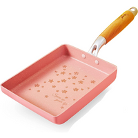 Japanese Omelette Pan Nonstick Tamagoyaki Egg Pan Rectangle Small Black Non-Stick Pan Frying Pan Pancake Kitchen Pot Pink