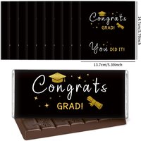 10pcs Graduation Candy Chocolate Bar Wrapper Stickers,Graduate Facts Nutrition Label Design For Party Favors And Gift Decoration