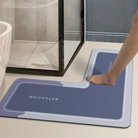 Minimalist diatomaceous earth non-slip mat L-shaped shower room door absorbent mat bathroom mat doormat image 4