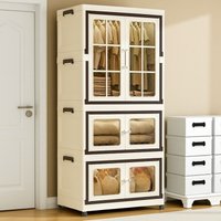 1pc/Light Luxury Household Floor-Standing Wardrobe, Dust-Proof Storage Closet, Bedroom Simple Wardrobe