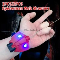 1PCS/2PCS Spider Web Shooters Cobweb Launcher String Magnetic Sensor Light, Spider Silk Launcher Wrist Toy for Birthday Gift