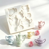 Teapot Afternoon Tea Silicone Sugarcraft Mold Chocolate Cupcake Baking Fondant Cake Decorating Tools