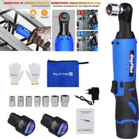 Cordless Ratchet Wrench Set,3/8"300 RPM 12V Power Electric Ratchet Driver with 7 Sockets,Two 1500mAh Li-Ion Batteries image 3