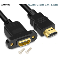 Extension Cable HDMI-compatible Male To Female with Screw Panel Mount Gold Plated Video Adaptor Connector 50cm 1FT 1080P HDTV