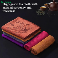 ♥Premium Tea Towels with Embroidery - Thick Absorbent Tea Cloths, Reusable Fabric Towels for Tea Ceremony & Kitchen
