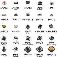 125Pcs 25Types/lot Micro Switch Push Button Tact Switches Reset Mini Leaf Switch SMD DIP 2*4 3*6 4*4 6*6 Diy Assorted Kit