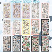 Korean Cartoon Cute Retro Rock Graffiti Rabbit Bear Stickers Handbook Notebook Planner Diary Christmas DIY Decorative Stickers