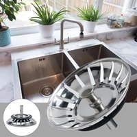 1pc Stainless Steel Sink Strainer Basket Anti-Clog Waste Drain Filter Water Stopper Plug for Kitchen Bathroom Basin
