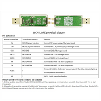 2Pcs WCH-Linke Online Download Debugger Support WCH RISC-V Architecture MCU/SWD Interface 1 Serial Port To USB Channel