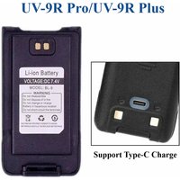 Compatible with Baofeng UV-9R Pro 7.4V Li-ion Battery IP68 Support Type-C Charge for GMRS-9R โโโโโโโWalkie Talkie BL-9 Plus