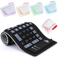 Portable Silent Foldable Silicone Keyboard Usb Flexible Soft Waterproof Roll Up Keyboard For Pc Laptop