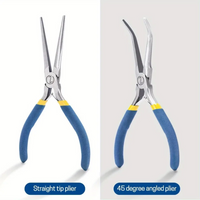 2pcs 6" Mini Needle Nose Pliers with Comfort Grip Handles Long Nose Pliers Set for Handmade Craft
