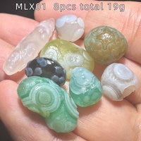Natural Green Sardonyx Alxa Gobi Agate Rock Specimen Energy Crystal Healing Stone Garden Decor