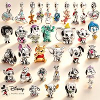 2026 Hot Sale 925 Silver Disney Cartoon Charm Beads Fit Original Bracelet,Stitch Pooh Dumbo Pendant,DIY Jewelry Gifts For Women.
