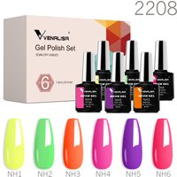 6/12pcs/Set Venalisa Gel Nail Polish VIP Kit Charming Neon Color Gel Pink Natural Color Series Rubber Gel Great Coverage Lacquer