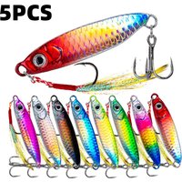 5/10PCS Metal Jig Fishing lure Set 7g 10g 15g 20g Sea Shore Casting Jigging lures Jigs Spoon Saltwater Artificial Bait