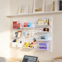 Home Storage Pegboard Wall Rack – Drill-Free Mount for Household Items, Customizable Display & Decorative Organizer