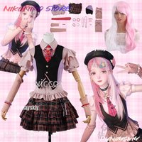 Anime Game Infinity Nikki Cosplay Jirai Kei Girls Y2K Punk Harajuku Lovely Lace Plaid Skirt Pleated Cake Kawaii Dress 코스프레