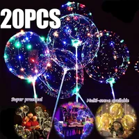 LED leuchten Luftballons leuchtenden Blasen ballon mit Lichterkette und Stöcken für Hochzeits feier Dekor