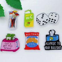10 pieces of acrylic cartoon colored crayons snacks fashionable art brush pendants earrings keychains DIY jewelry making