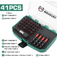 41/83-Piece Multi-Functional Screwdriver Bit Set, Ph/Sl/T/Sq/H, High Hardness and Impact Resistance, Universal Tool for Electric Screwdrivers/Drills for Repair and Assembly