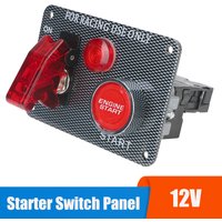 Démarreur de voiture de course 12V, bouton d'arrêt, panneau de commutation à bascule, accessoires automobiles en Fiber de carbone pour bateau ATV UTV