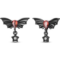 Hot Sales 925 Sterling Silver Black Bat Ear Studs Earrings For Women Fine Birthday Party Jewelry Gifts