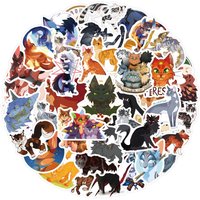 60pcs Cartoon Warrior Cats Graffiti Stickers Luggage Water Cup Stationery Mobile Phone Laptop Refrigerator Decoration DIY Decals