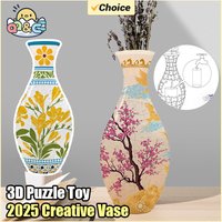 Puzzle Flower Vase Panda 3D Porcelain Design Made Plastic Home Decoration and Flower Arrangement Housewarming Kids Toys Gifts