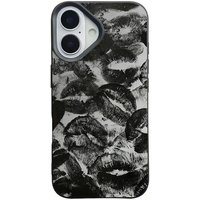 Black Lip Print Lichee Pattern Design Phone Case For iPhone 17 16 15 14 13 12 11 Pro Max XS XR Plus 17 Air 17 Pro Soft TPU Cover