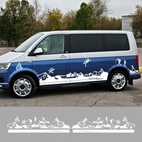 4PCS Car Stickers For Volkswagen VW Transporter Bus T3 T4 T5 T6 Caravelle Multivan Camper Van Graphics Vinyl Decals Accessories