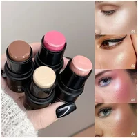 Waterproof Contour Stick, Highlighter Stick, Blush Stick Cream Contour Kit with Contour Brush, Create Face Contour, Non-greasy