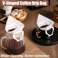 V-shaped Portable Drip Coffee Filter Paper Bag Food-Grade Hanging Ear Drip Coffee Bags Disposable Pour Over Filter Bag