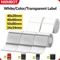Niimbot B1 White/Color/Transparent Thermal Label 20-50mm Waterproof UV Paper Self-adhesive Sticker For DIY Gift Tags Label Maker