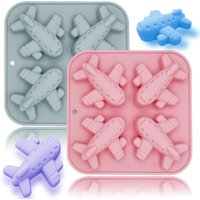 VERIDIAN Airplane Silicone Mold 4 Cavity Aircraft Themed Baking Mould Tray DIY Baking Tool Birthday Party Cake Decoration