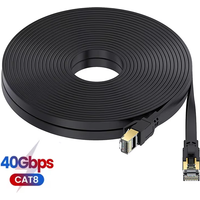 Flat CAT8 Ethernet Cable 40Gbps 2000MHz Rj45 Internet Network Cable Shielded Patch Cable Cat8 for PC Modem Laptop PS 5 Router