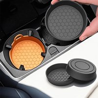 2Pcs Eco-Friendly Silicone Car Coasters, Non-Slip Heat Resistant Spill-Proof Cup Holder Mats Universal Fit Most Vehicle Cup Hold