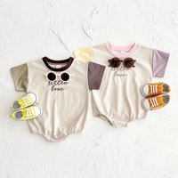Summer Infant Clothes Baby Bodysuit 2024 Newborn Girl Romper Casual Letter Embroidery Button Jumpsuit Short Sleeve Boys Clothes