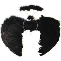 Halloween Angel Set Angel Wings Black Wings Feather Angel Ring Headband