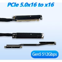 PCIE 5.0 x16 to x16 Graphics Card Extension Cable GPU 512G for Chassis Server NVIDIA RTX50 AMD RX79xx Dual Reverse Bending