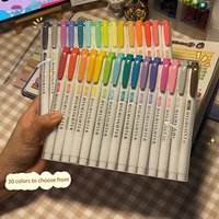 15Colors/set Fluorescent Drawing Markers Highlighters Pens Double Headed Highlighter Pen Set Art Japanese Pastel Stationery